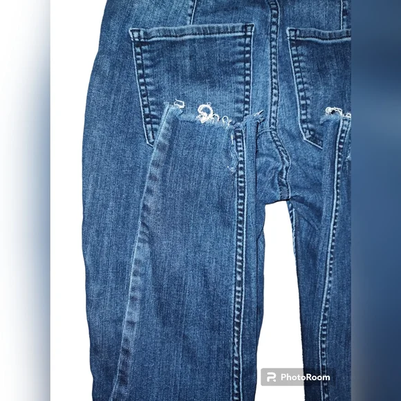 Free People Lace up High Rise Skinny Stretch Denim Jeggings Boho Whimsigoth 26 - Picture 5 of 11